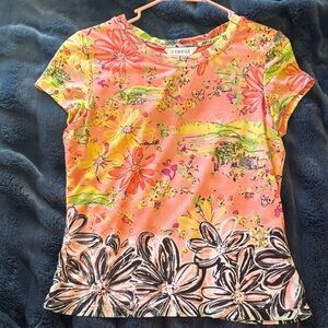 George Colorful Floral Top with Pink and Yellow
